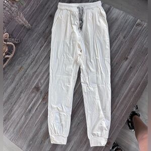 Glowmode White Jogger Pants with Drawstring
